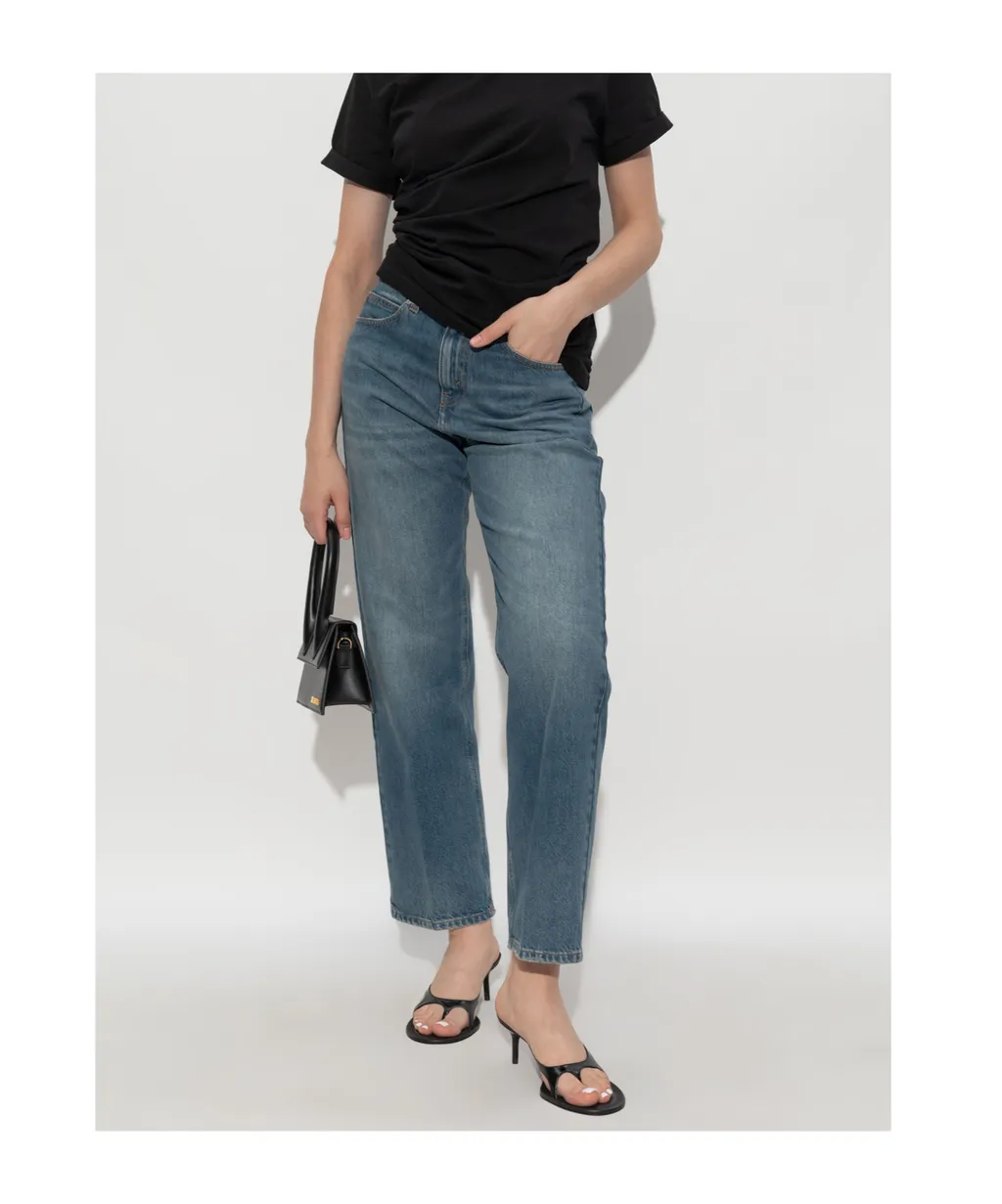 Washed Straight-Leg Jeans
