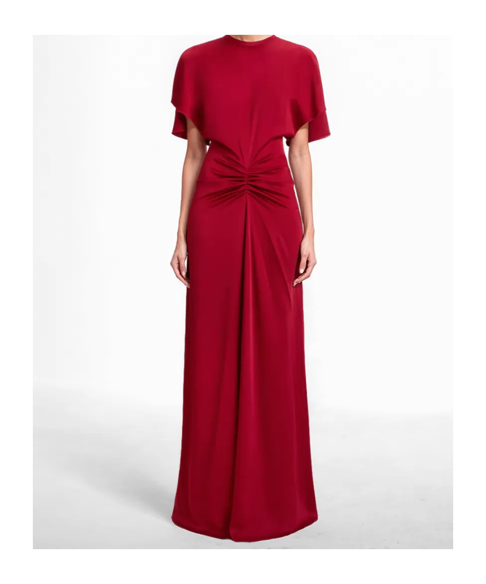 Draped Waist Long Dress