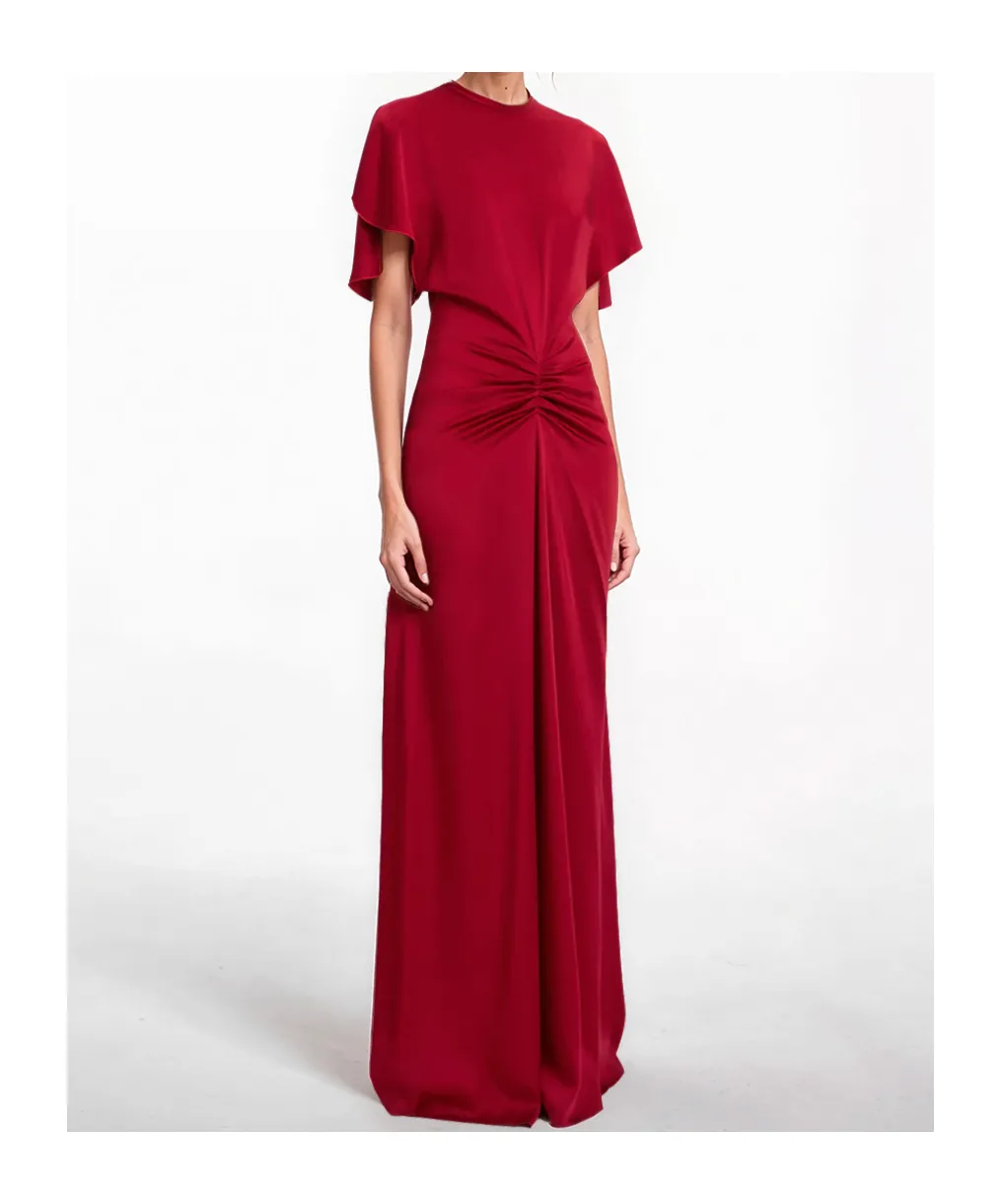 Draped Waist Long Dress