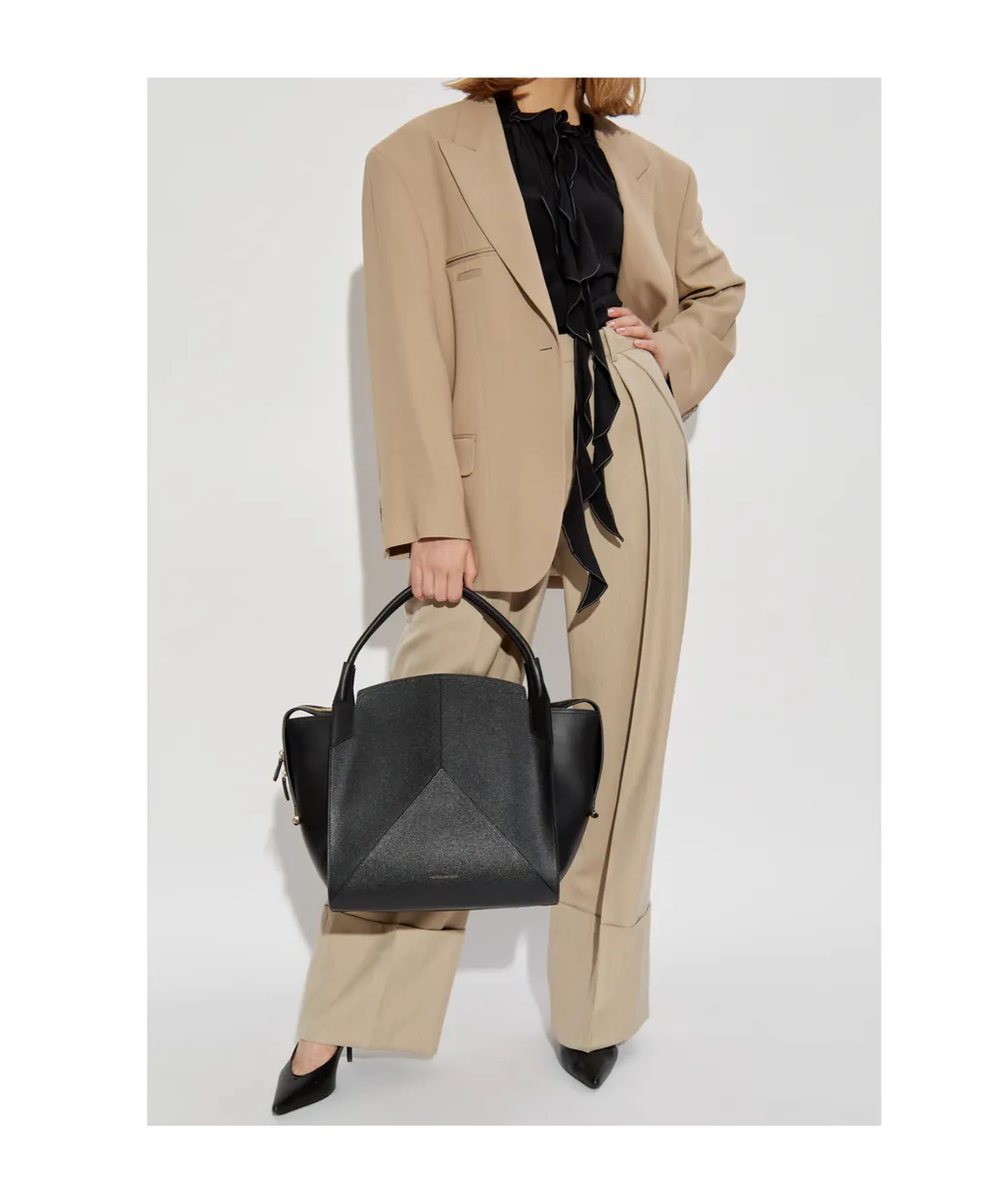 Wide Leg Turn-Up Trousers
