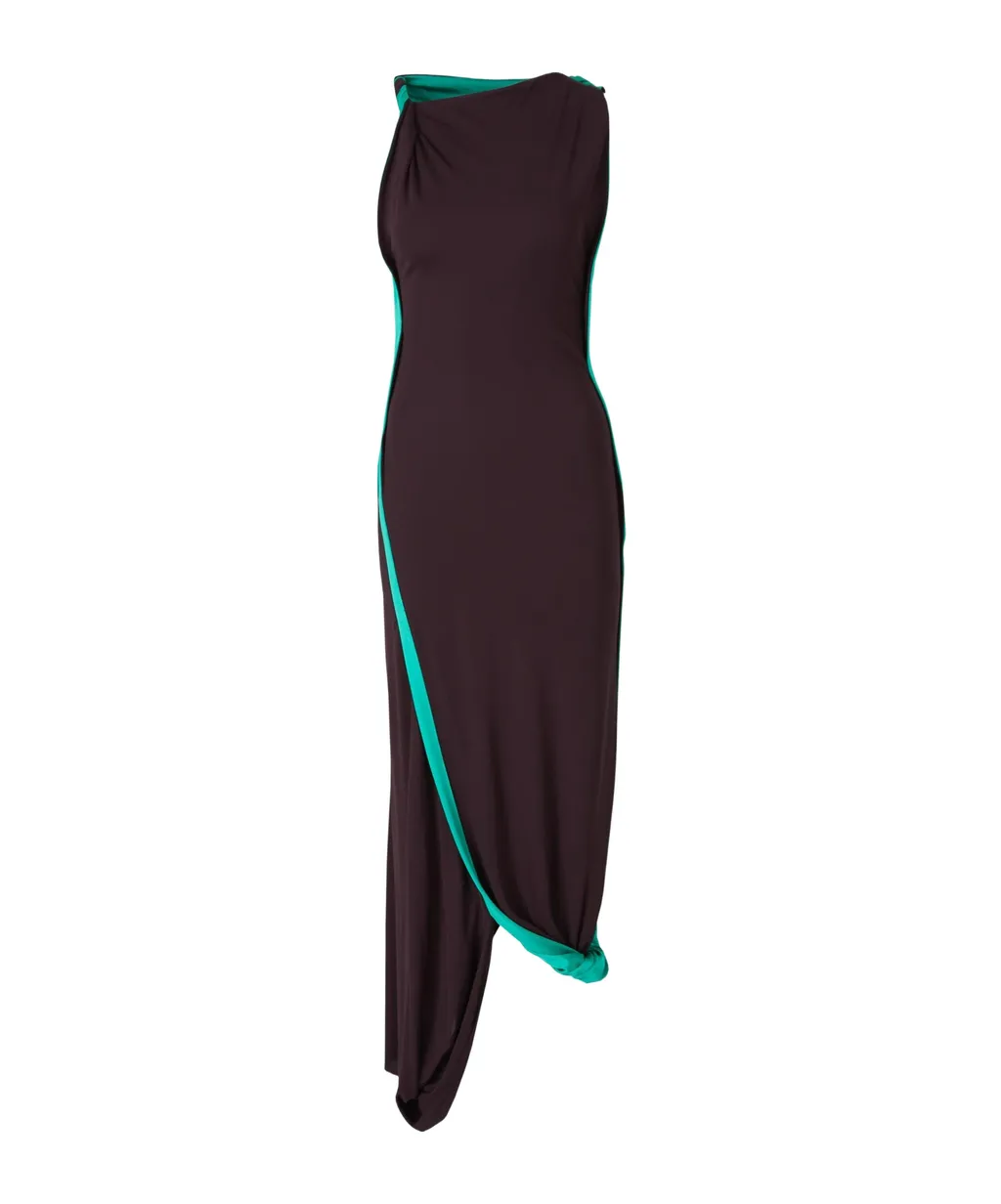Cut-Out Detailed Asymmetric Maxi Dress