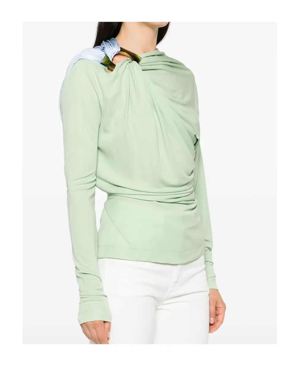 Draped Long-Sleeved Top