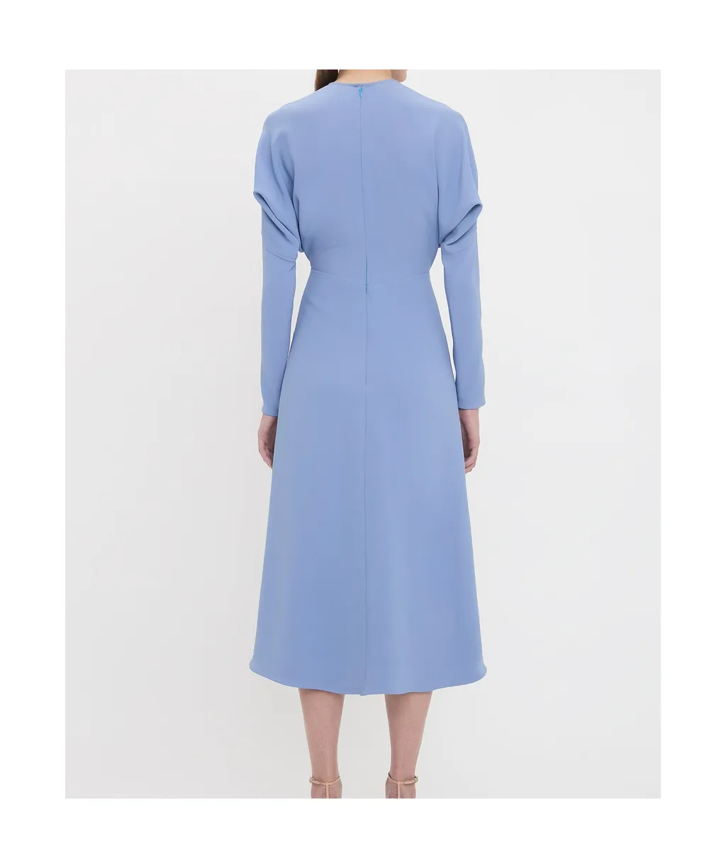 Cady Draped Crewneck Midi Dress