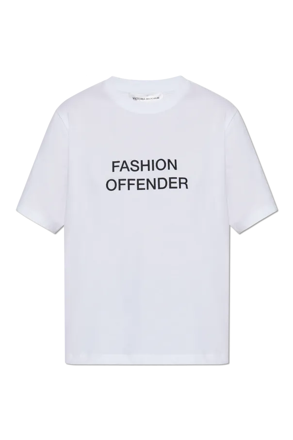 Slogan Printed Crewneck T-Shirt