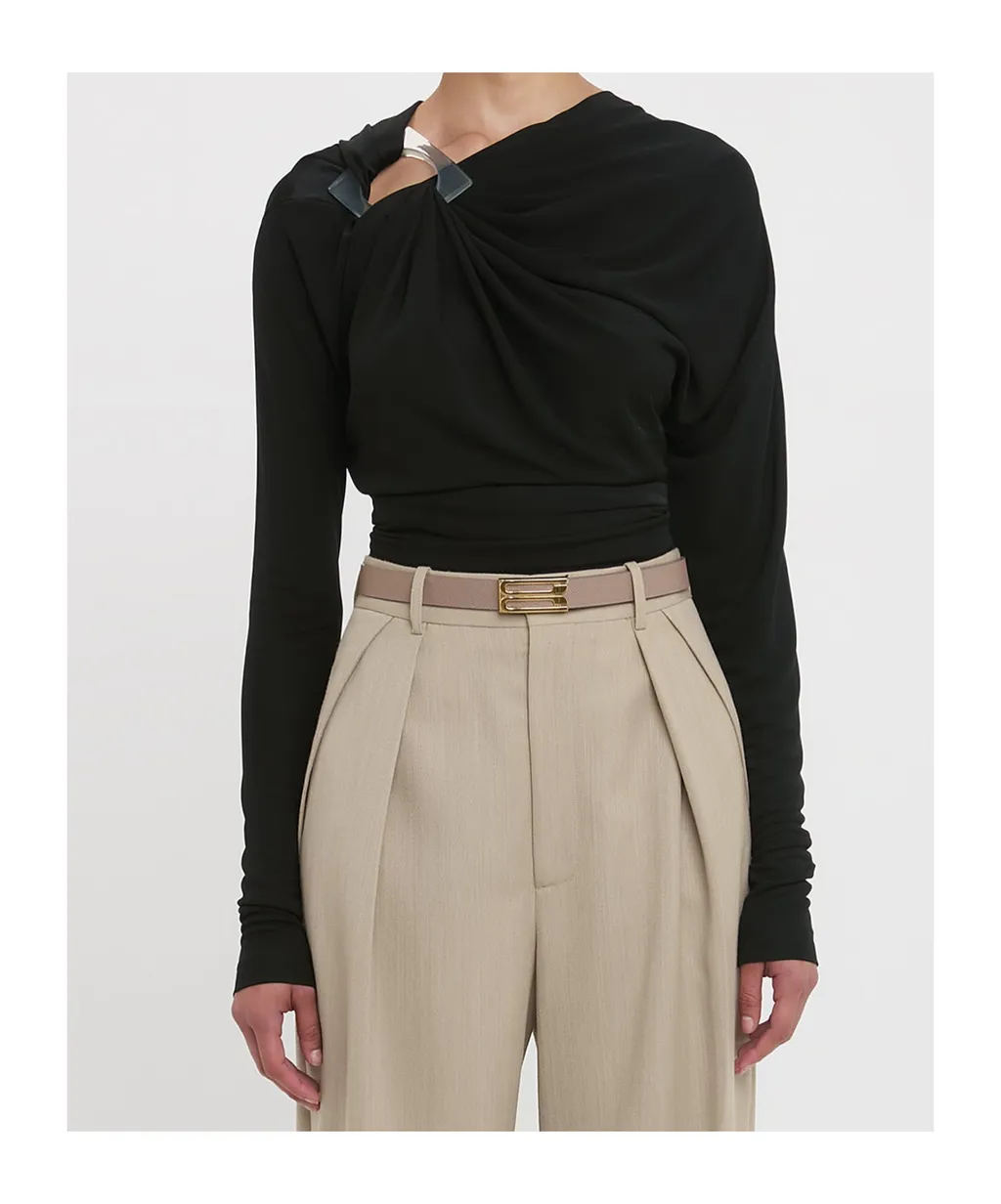 Draped Long-Sleeved Top