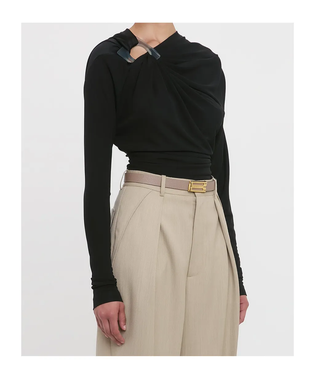 Draped Long-Sleeved Top