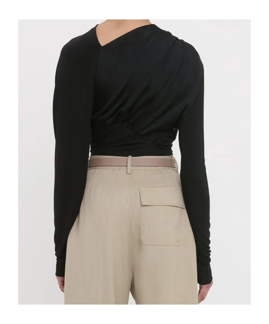 Draped Long-Sleeved Top