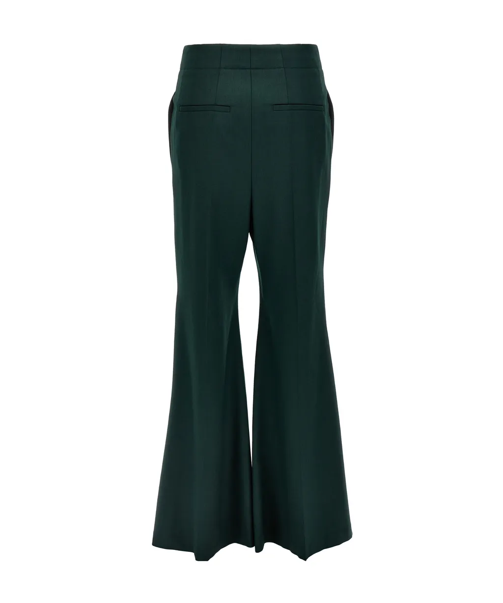 Pressed Crease Flared Trousers