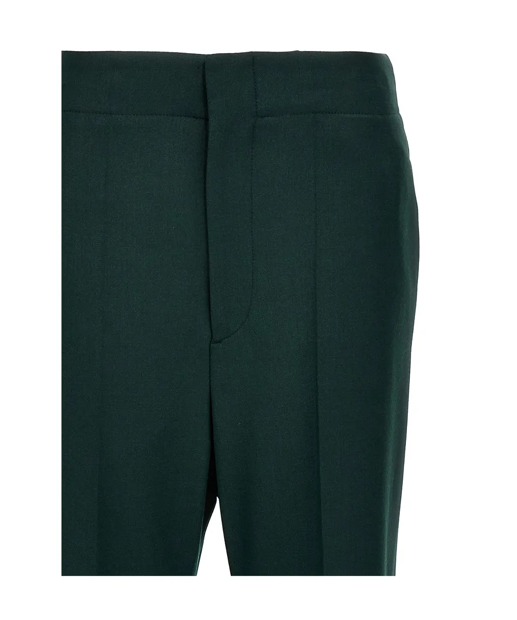 Pressed Crease Flared Trousers