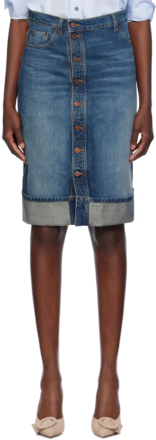 Button-Down Denim Skirt