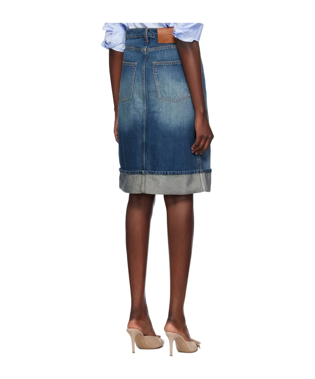 Button-Down Denim Skirt
