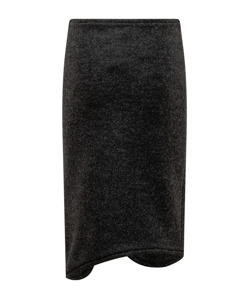 Padded-Trim Midi Skirt