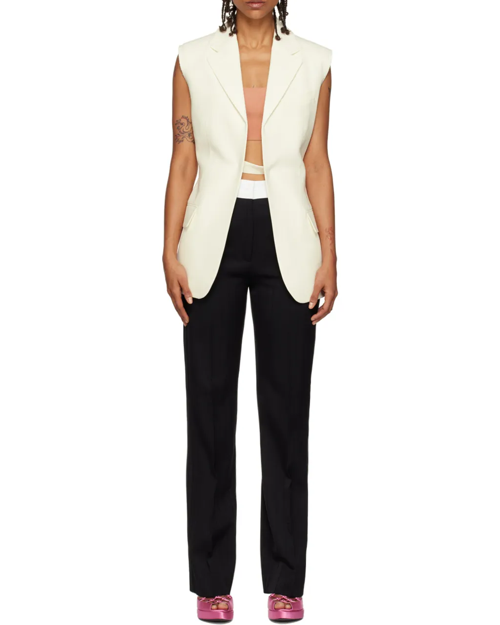 Two-Tone Sleeveless Jacket