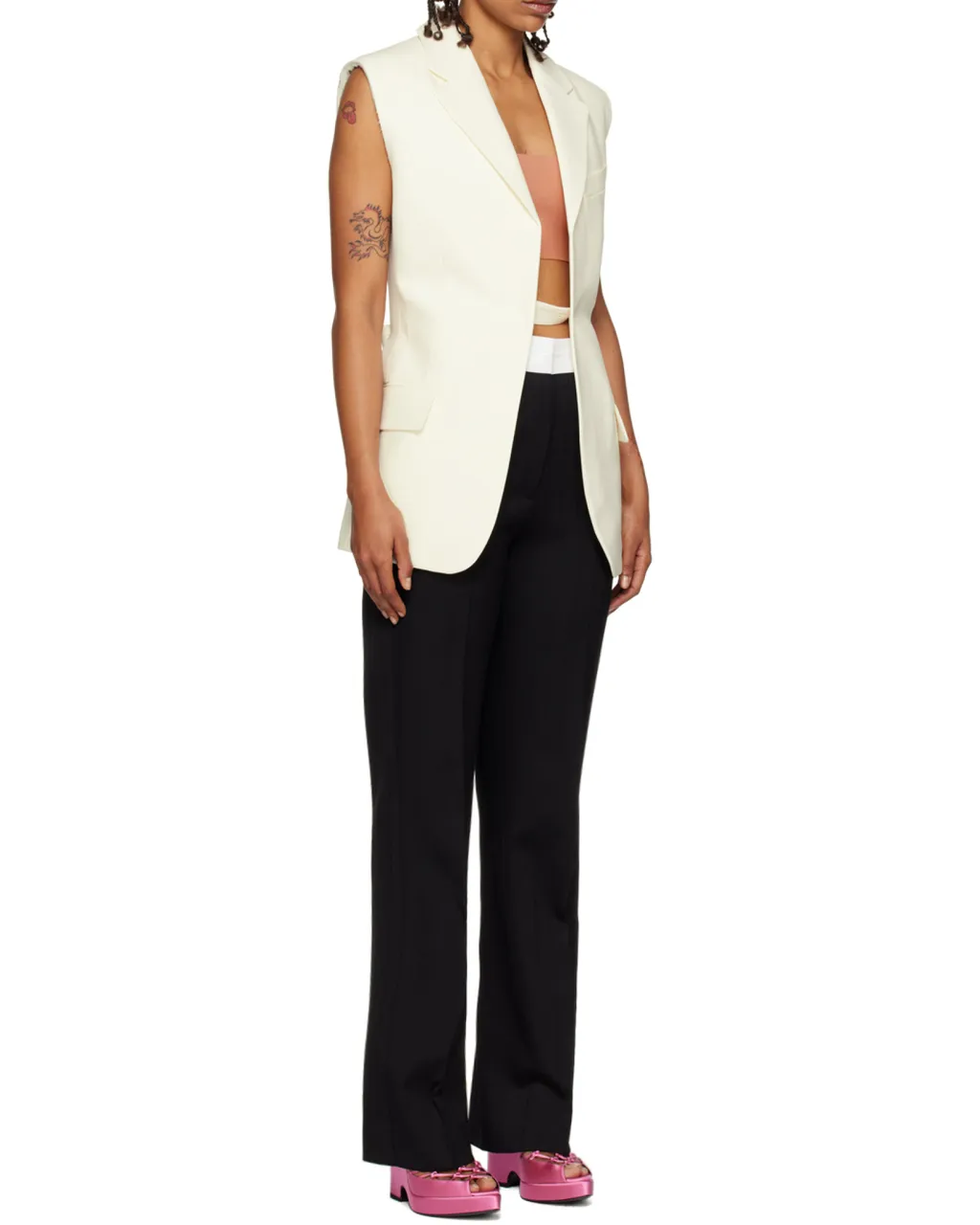 Two-Tone Sleeveless Jacket