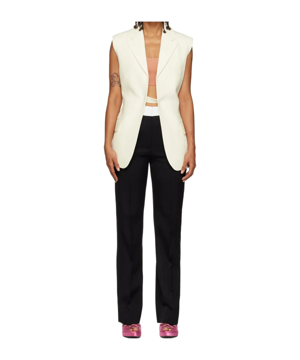 Two-Tone Sleeveless Jacket