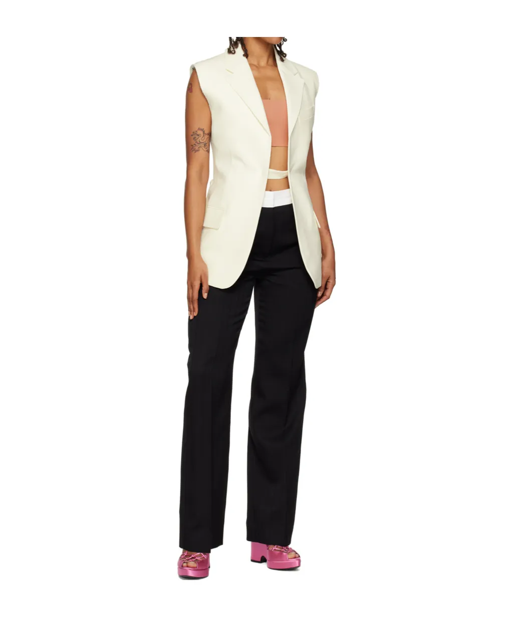 Two-Tone Sleeveless Jacket