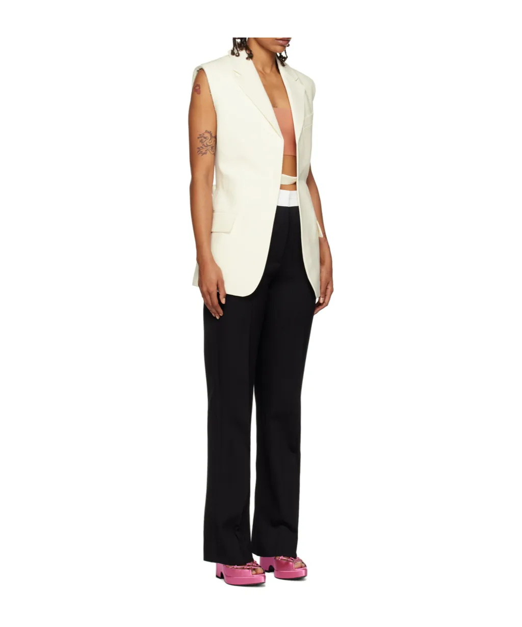 Two-Tone Sleeveless Jacket