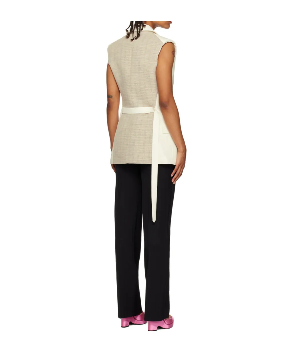 Two-Tone Sleeveless Jacket