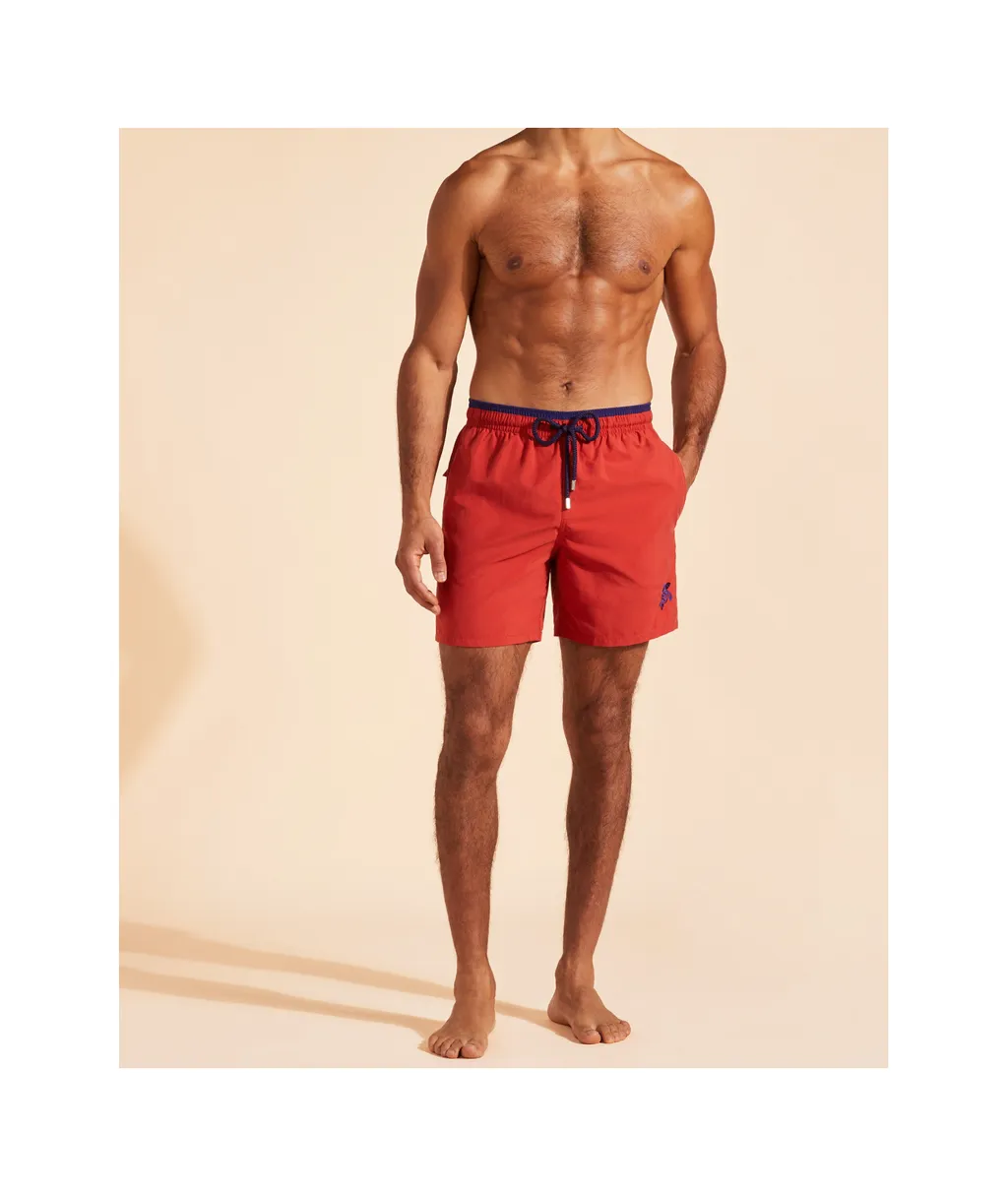 Moka Turtle-Embroidered Swim Shorts