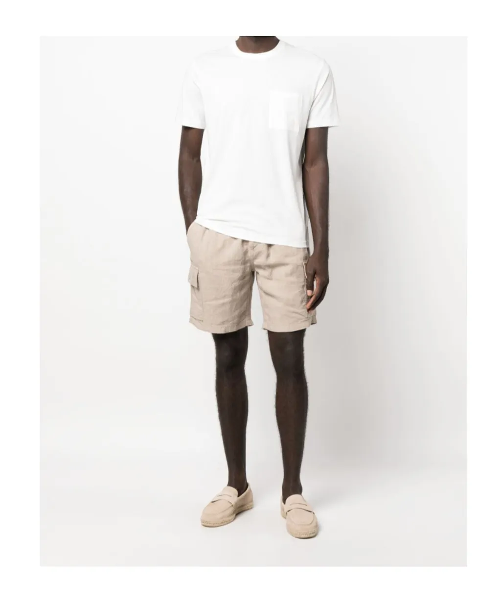 Logo-Patch Linen Shorts