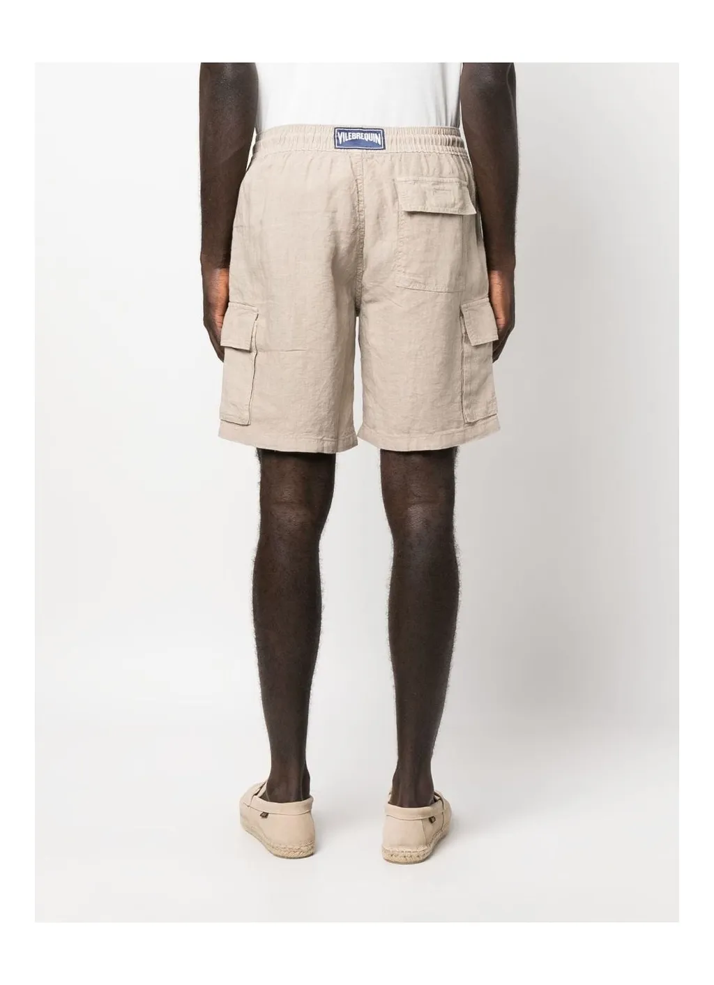 Logo-Patch Linen Shorts