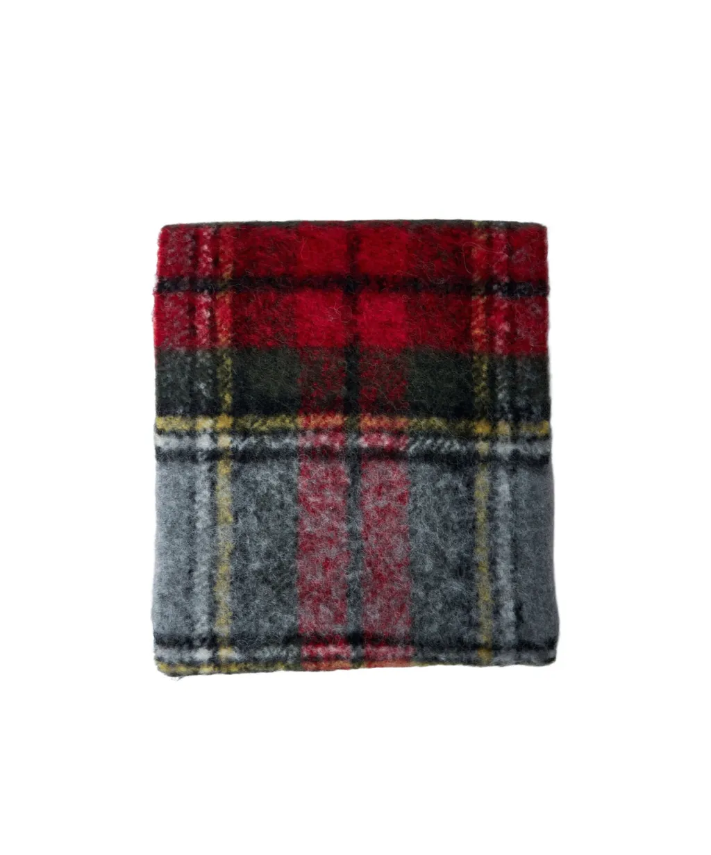 Logo Patch Checked Fringed Scarf