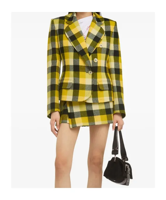 Single Breasted Checked Jacket