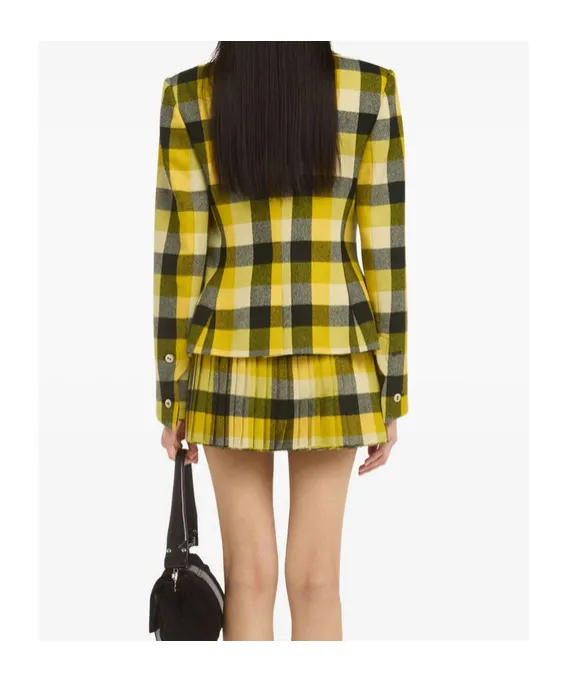 Single Breasted Checked Jacket