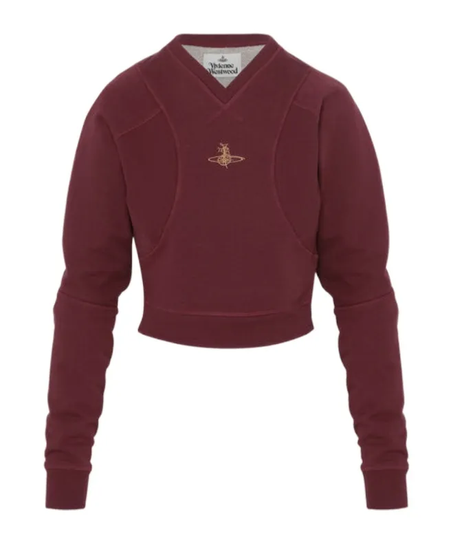 Orb-Embroidered V-Neck Sweater