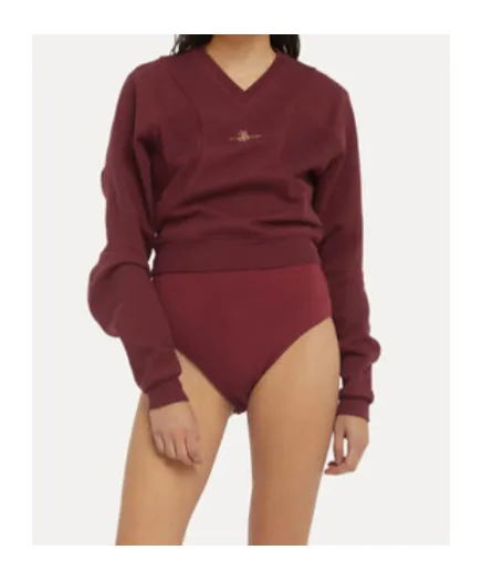Orb-Embroidered V-Neck Sweater