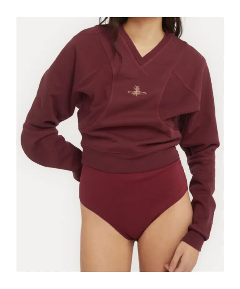 Orb-Embroidered V-Neck Sweater