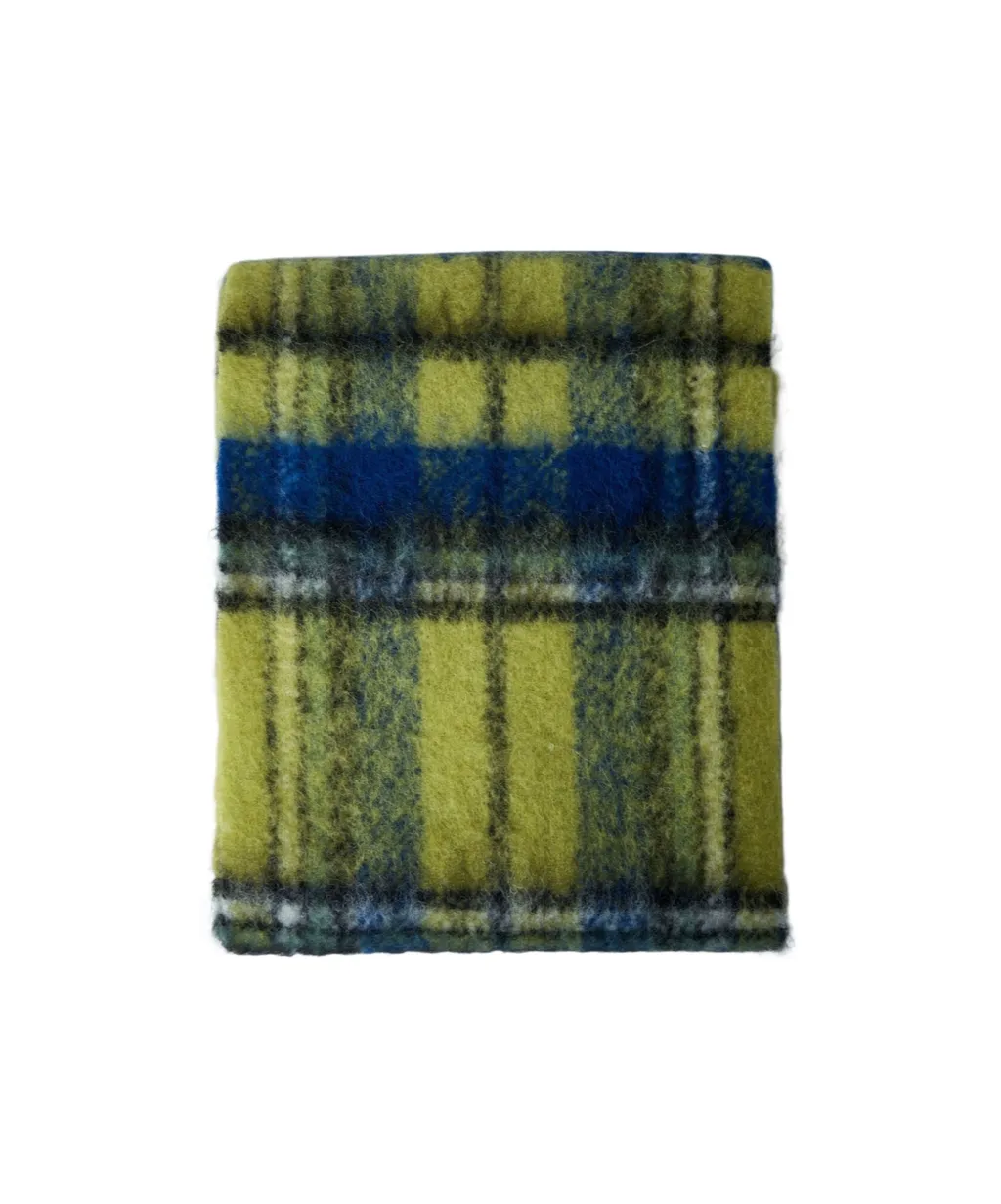 Logo Patch Checked Fringed Scarf