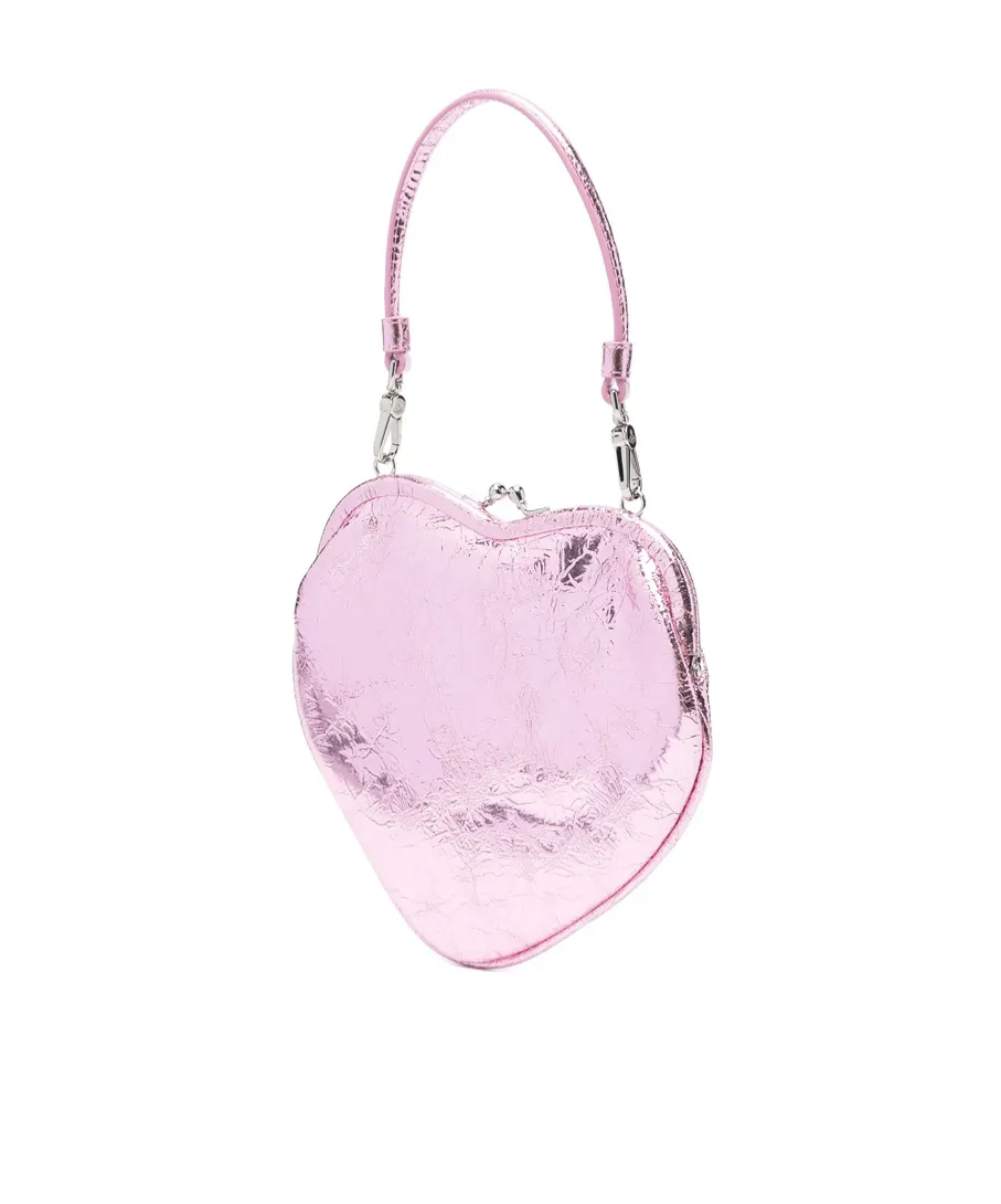 Heart-Shaped Metallic Clutch Bag
