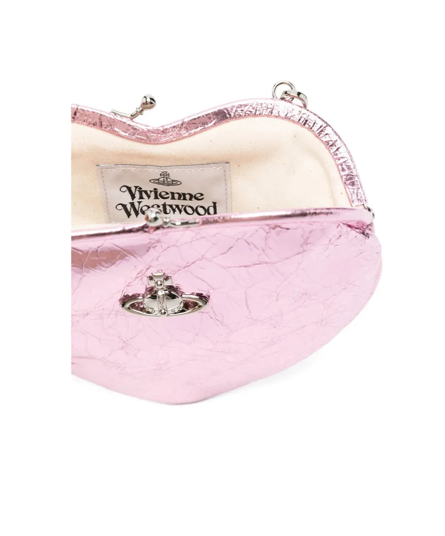 Heart-Shaped Metallic Clutch Bag