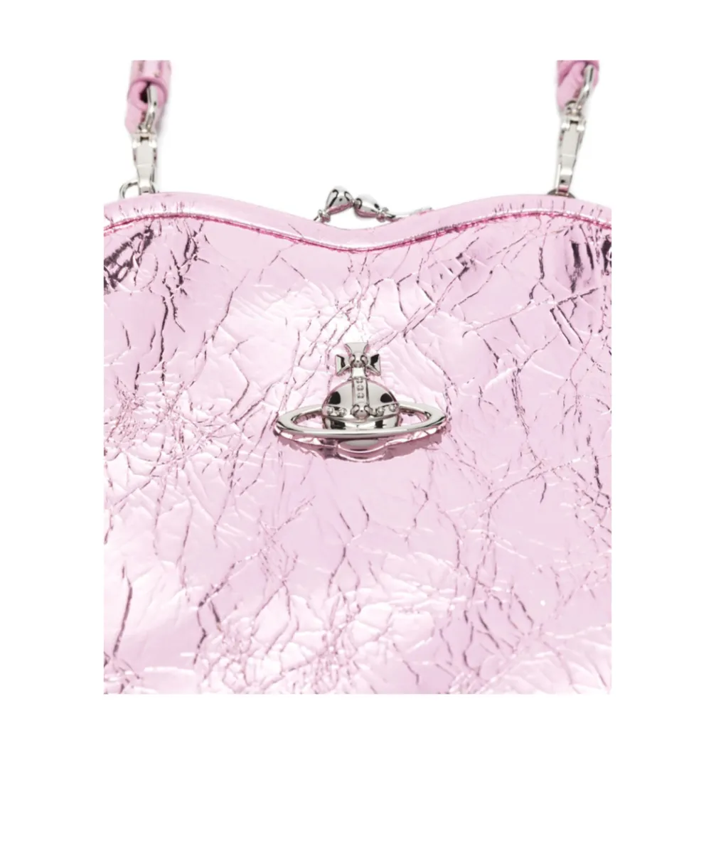 Heart-Shaped Metallic Clutch Bag
