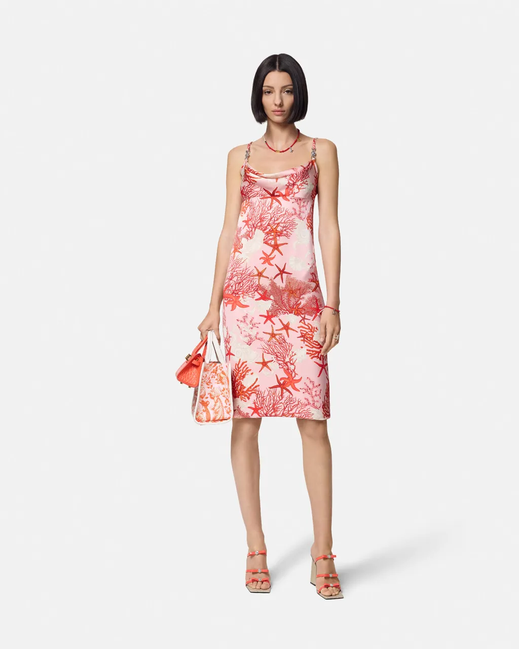 Barocco Sea Printed Sleeveless Slip Mini Dress