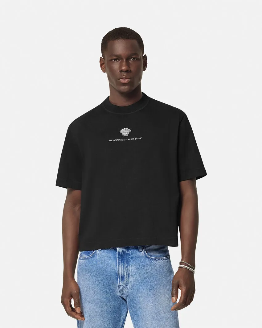 Medusa Milano Embroidered Crewneck T-Shirt