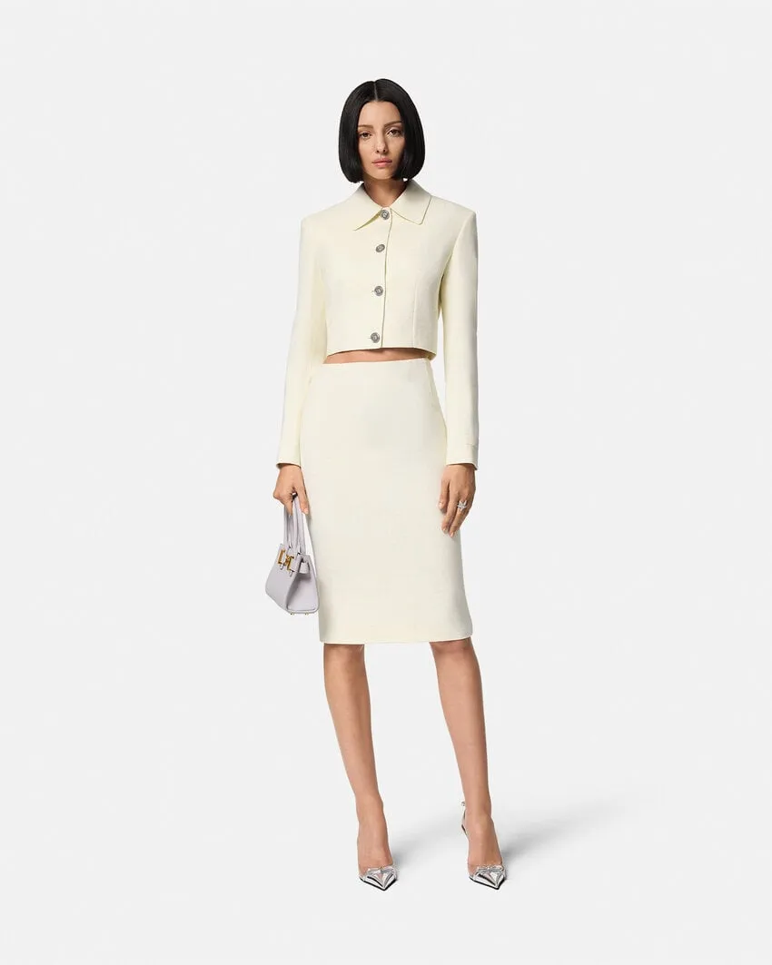 Mid Length Slim Cut Skirt
