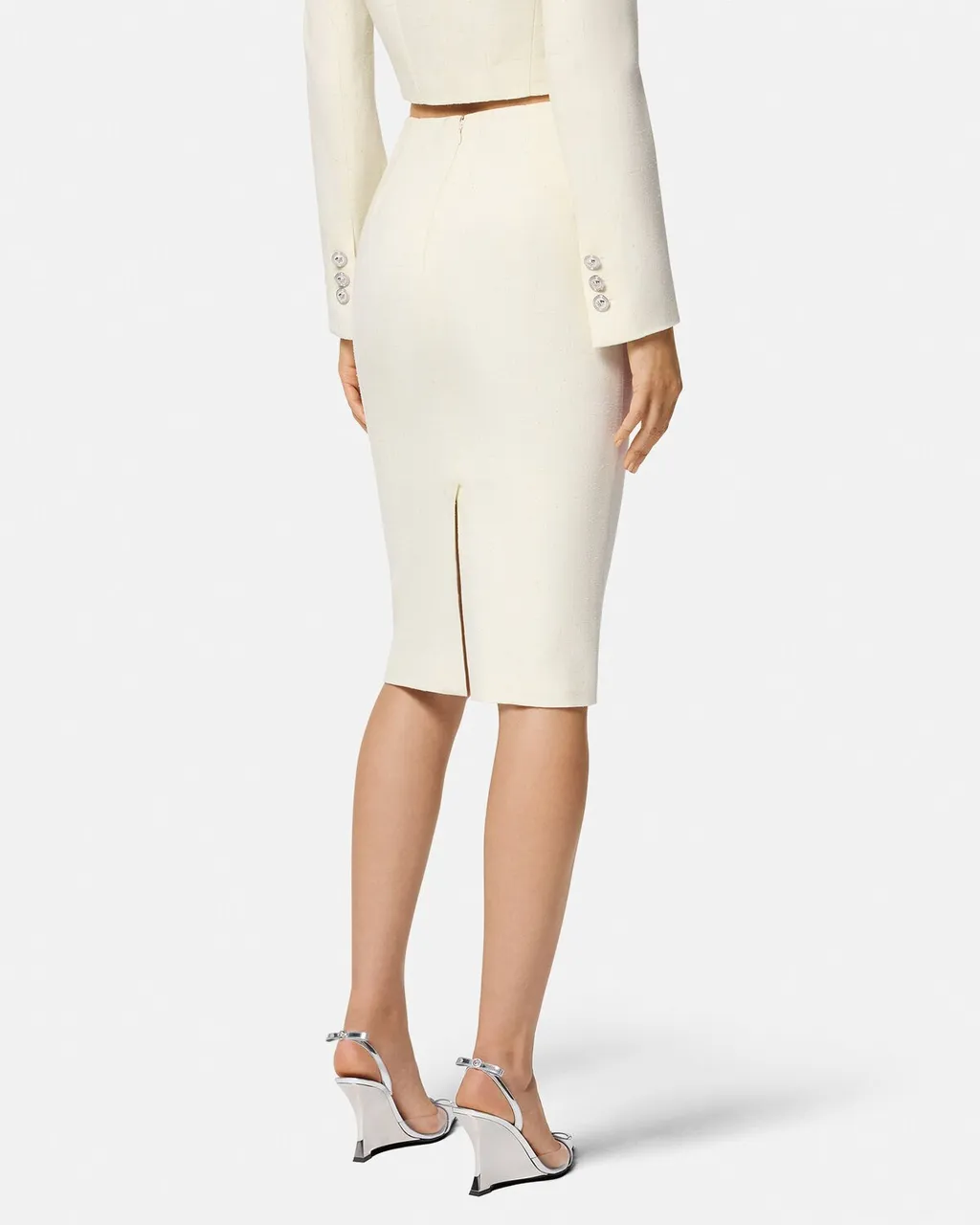 Mid Length Slim Cut Skirt