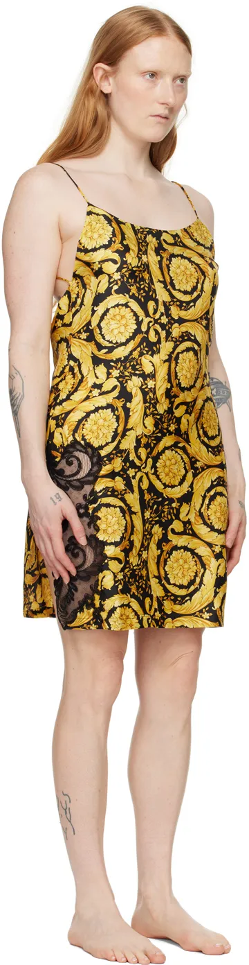 Barocco-Printed Lace-Trim Nightdress