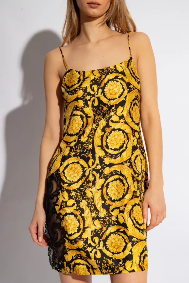 Barocco-Printed Lace-Trim Nightdress