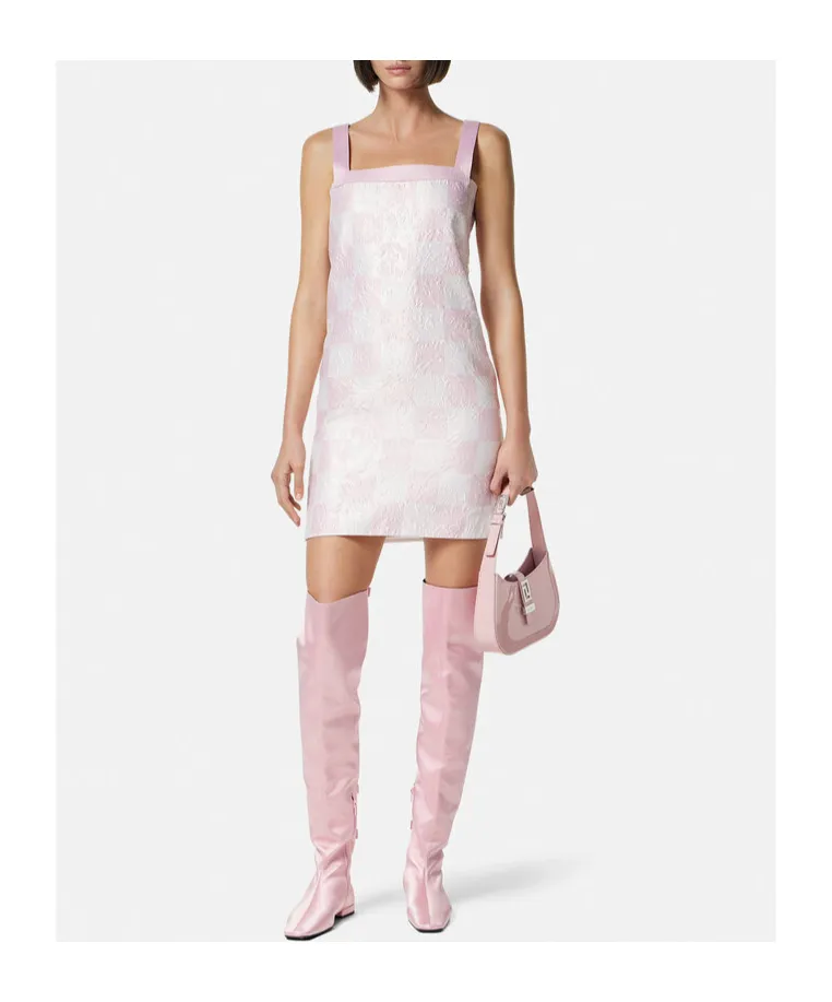 Check-Printed Sleeveless Mini Dress