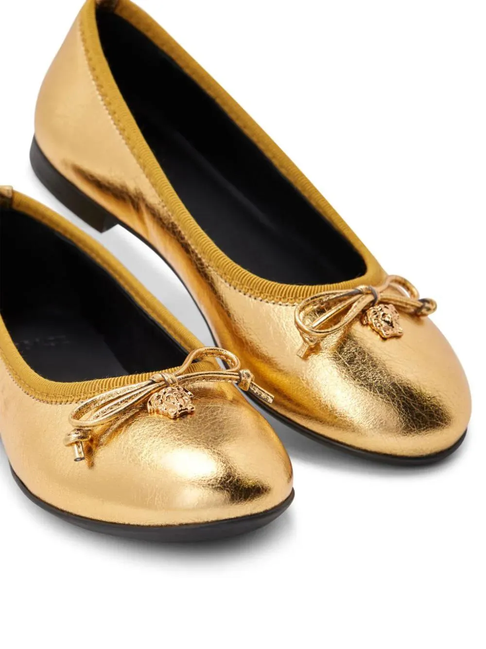 Metallic Leather Ballerina Shoes