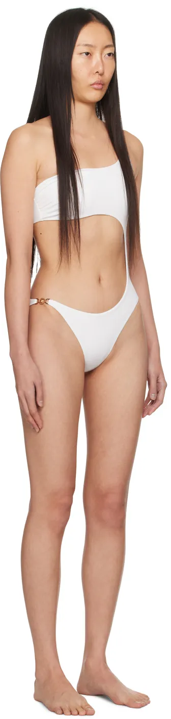 Medusa-Plaque Cut-Out Swimsuit