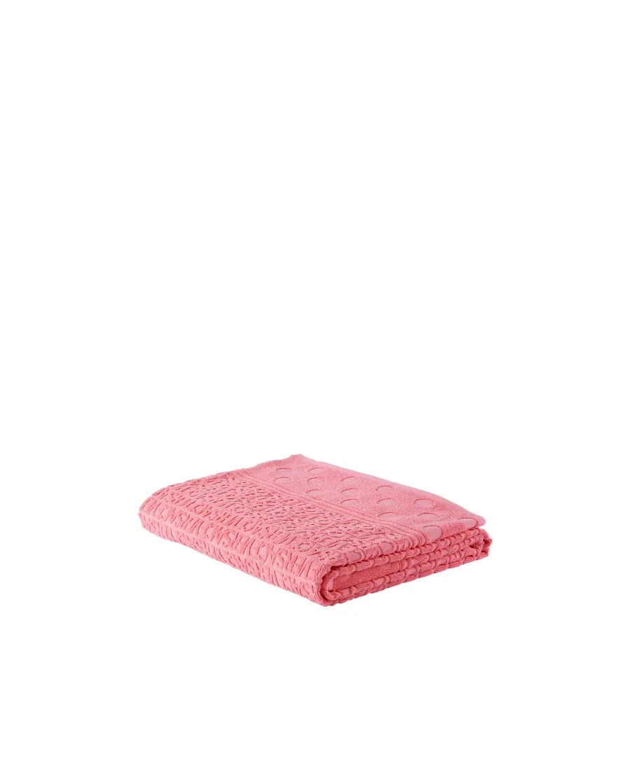 Jacquard Logo And Wave Spot Pattern Bath Towel