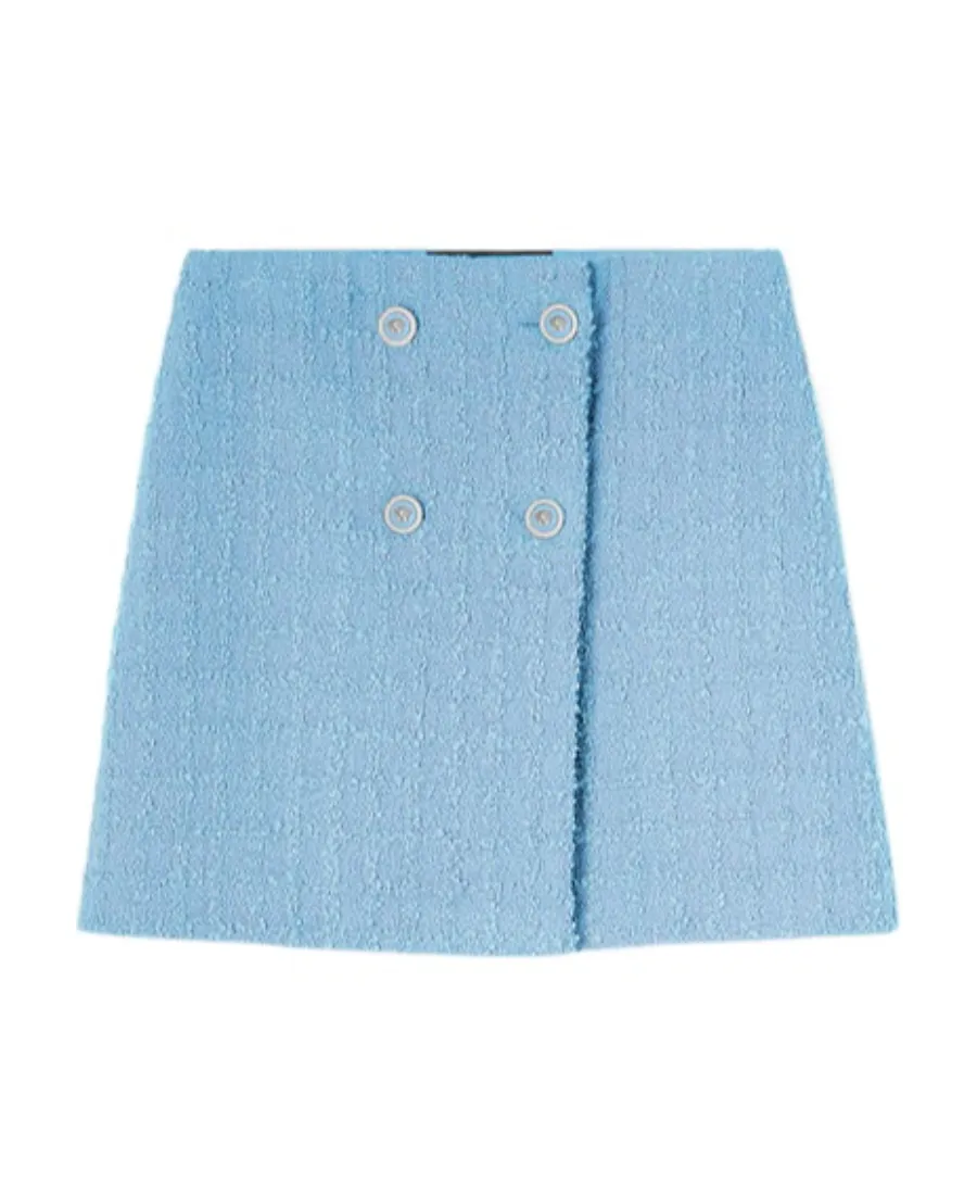 High-Waist Tweed Mini Skirt
