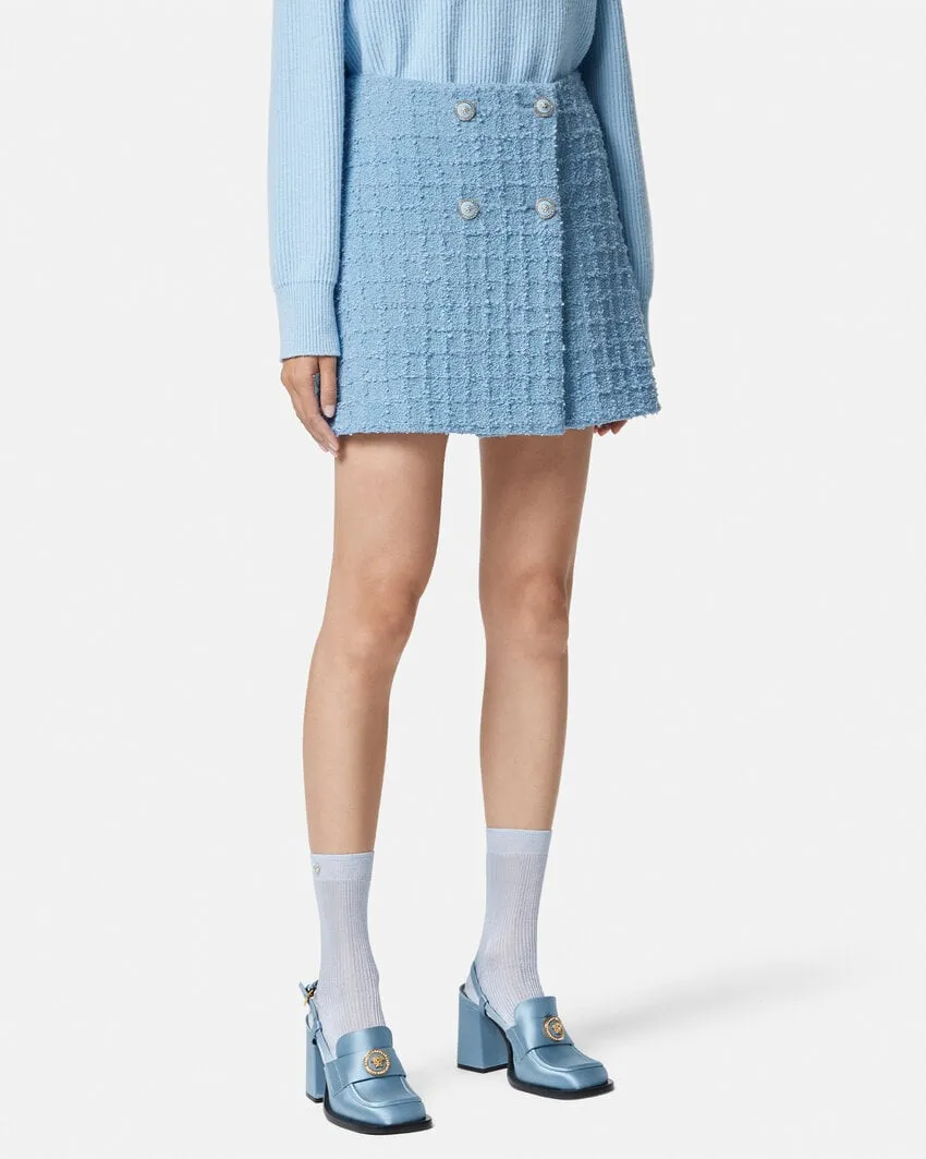 High-Waist Tweed Mini Skirt