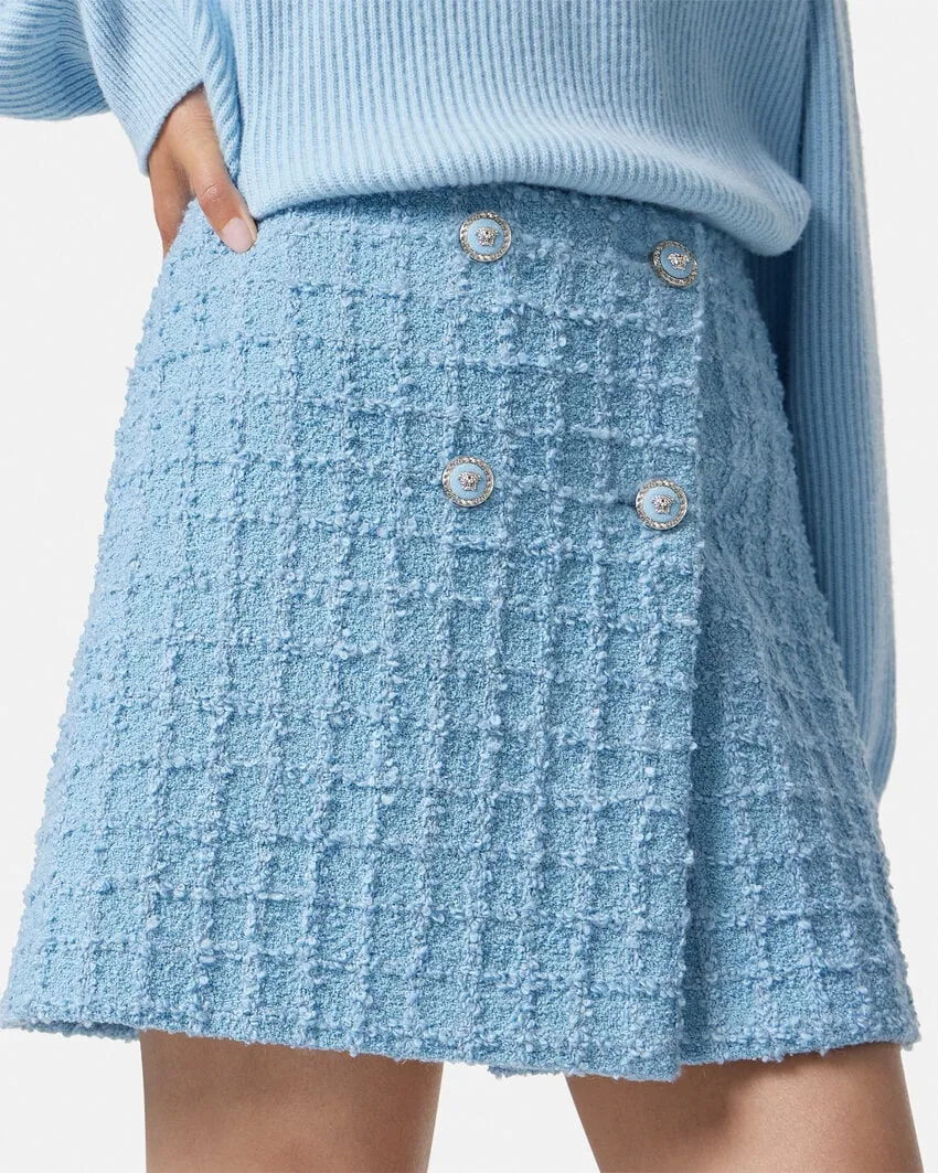 High-Waist Tweed Mini Skirt