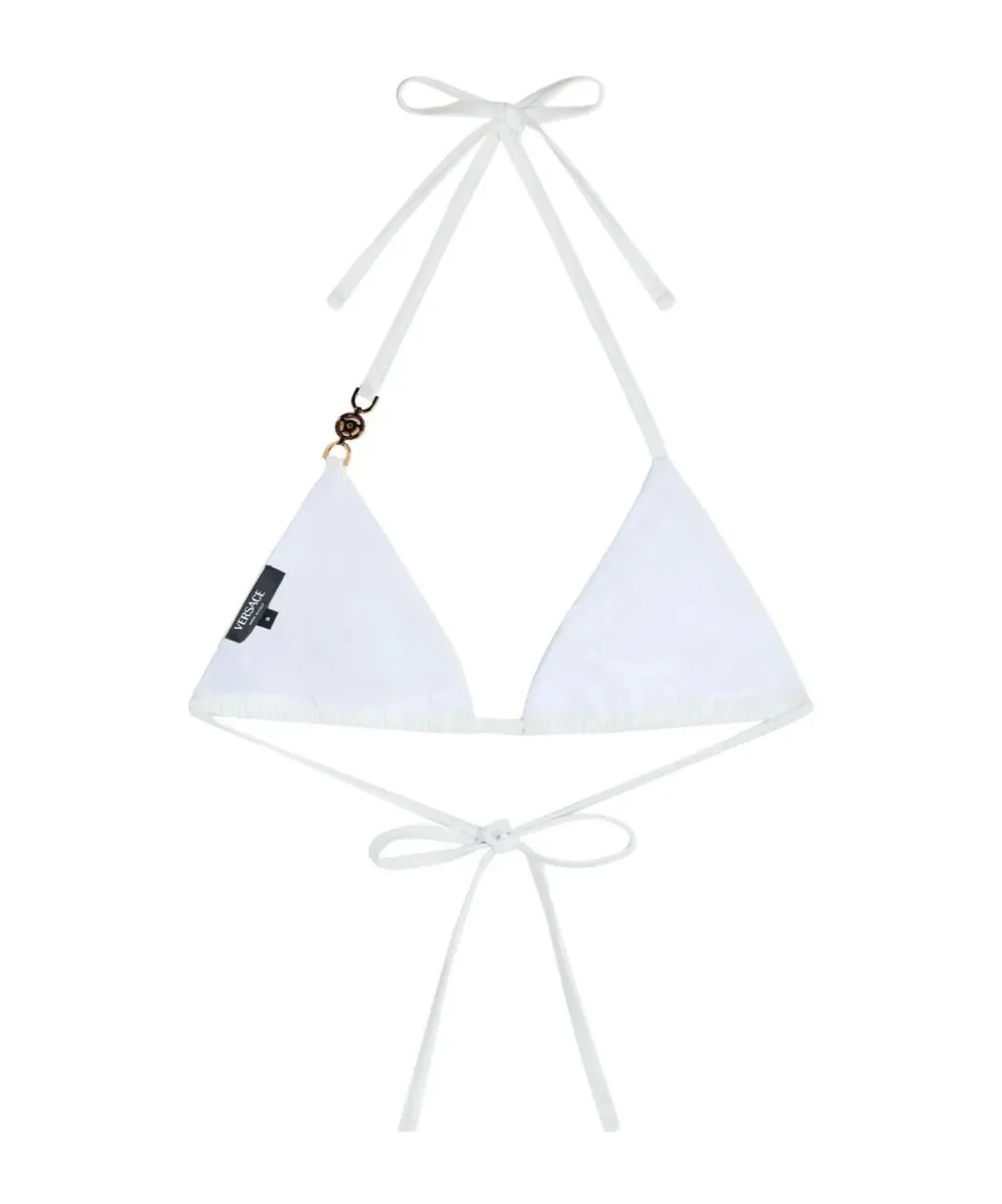Medusa-Plaque Chain-Detail Bikini Top