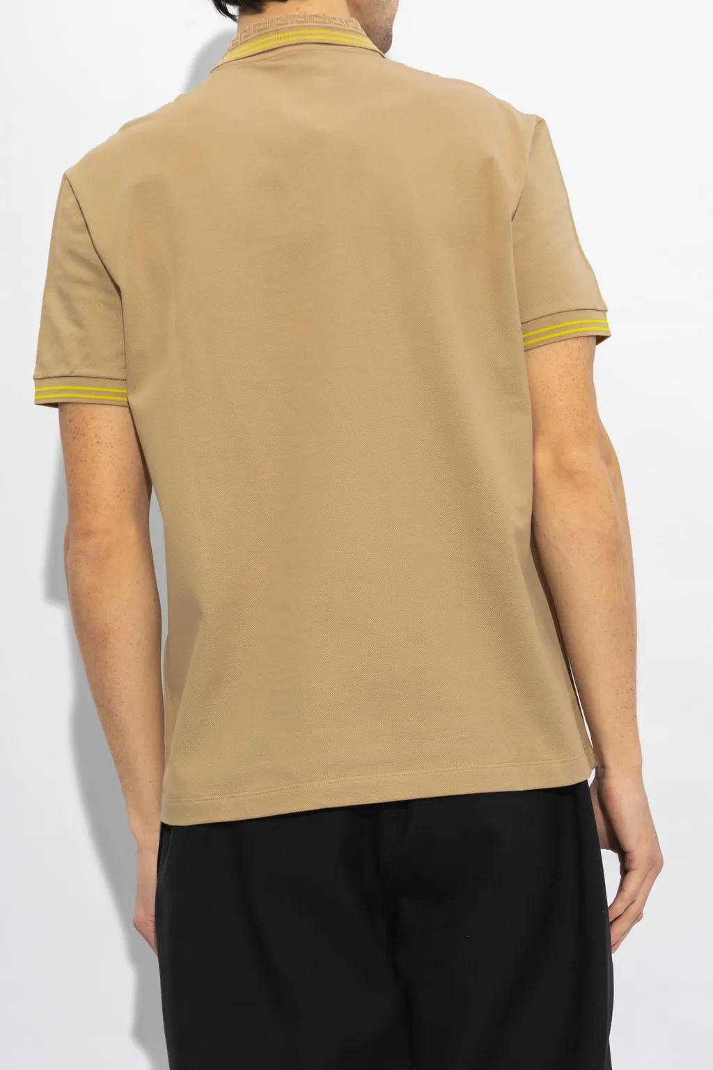 Medusa-Embroidered Short-Sleeved Polo Shirt